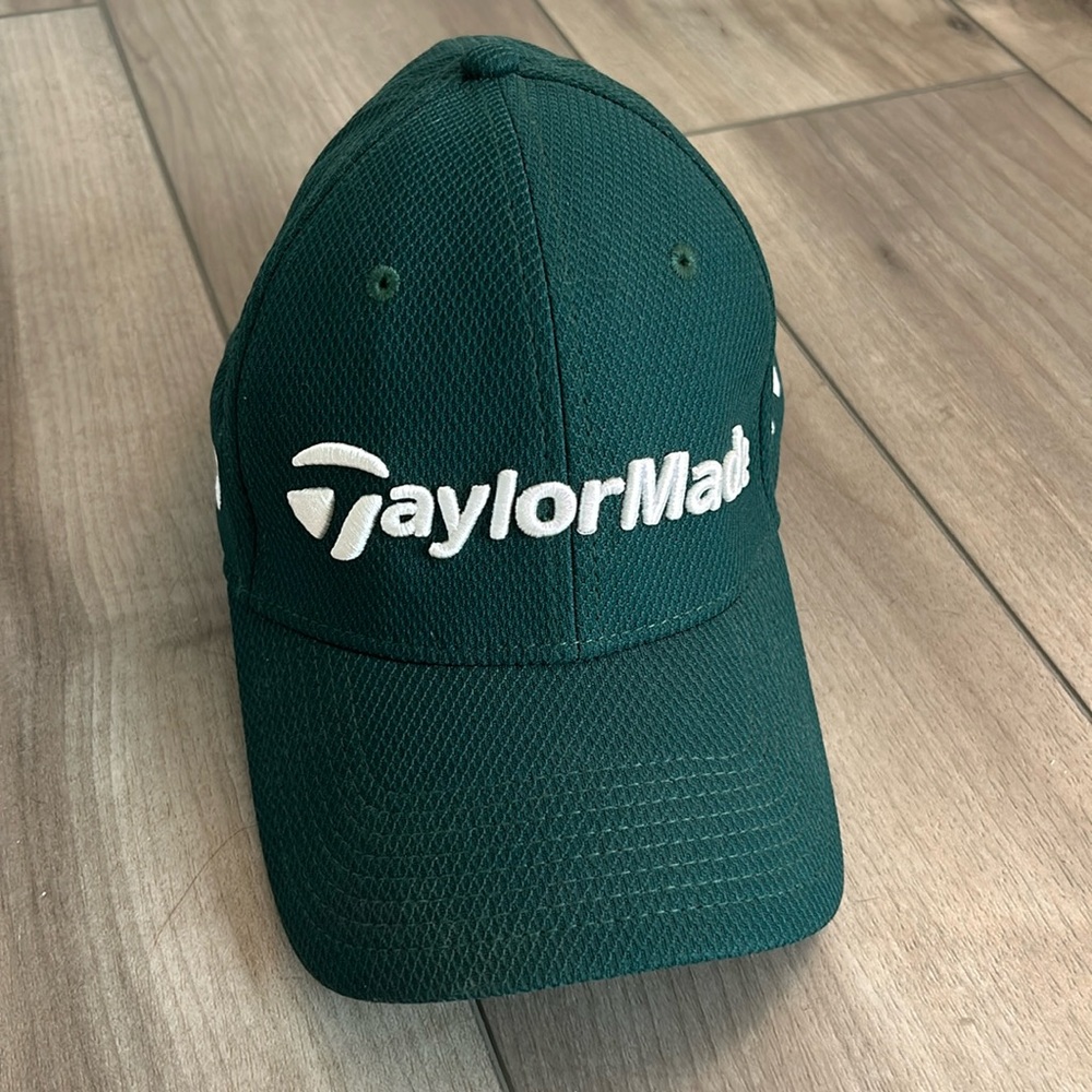 TaylorMade Cap 39Thirty M1 TP5 New Era Golf Hat Green White Stitched Logo S/M - Picture 1 of 9